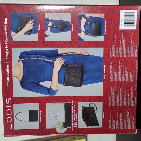 Lodis Pebbled Leather "Emily" Convertible Crossbody/Clutch Bag - Picture 10 of 10